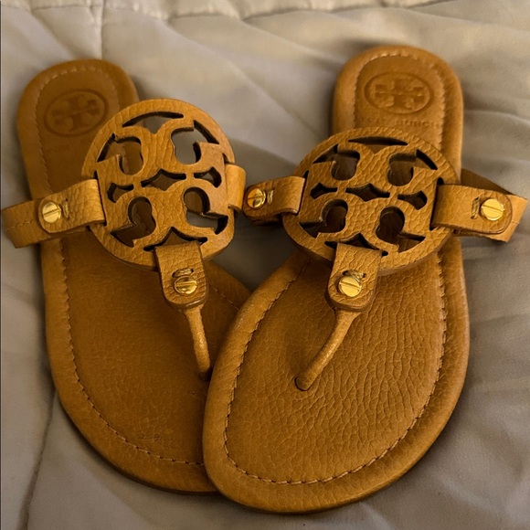 Tory Burch Brown Leather Sandals Size 5 - Picture 3 of 5